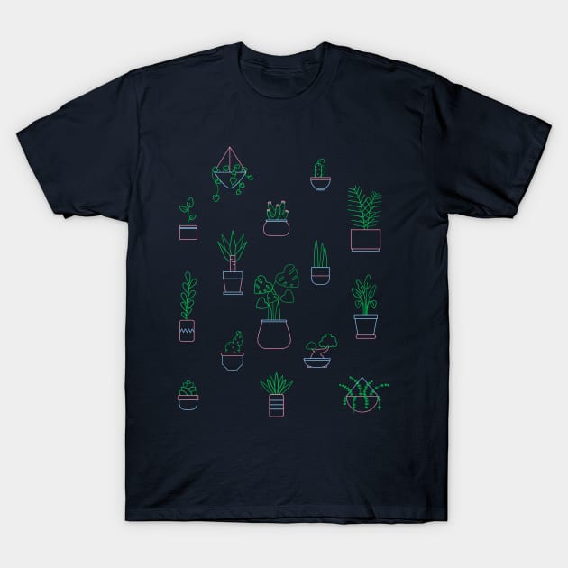 Neon Plants T-Shirt by BadOdds